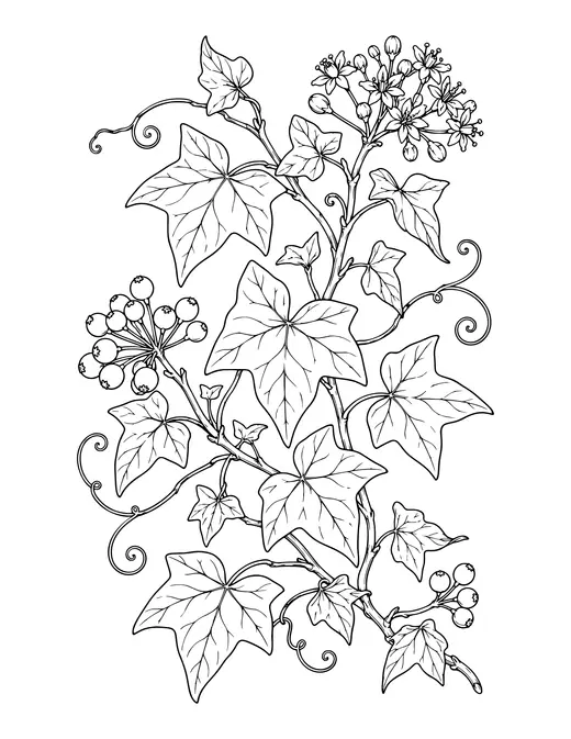 Ivy coloring page