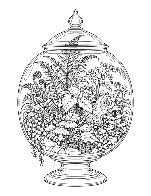 Terrarium coloring page
