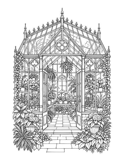 Greenhouse coloring page