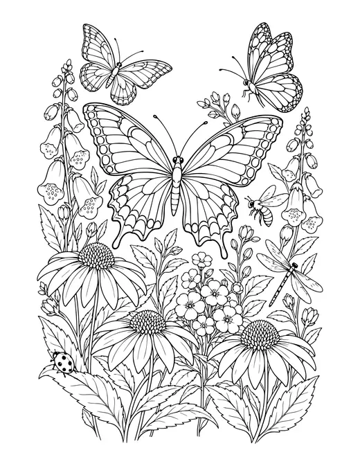 Butterfly Garden coloring page