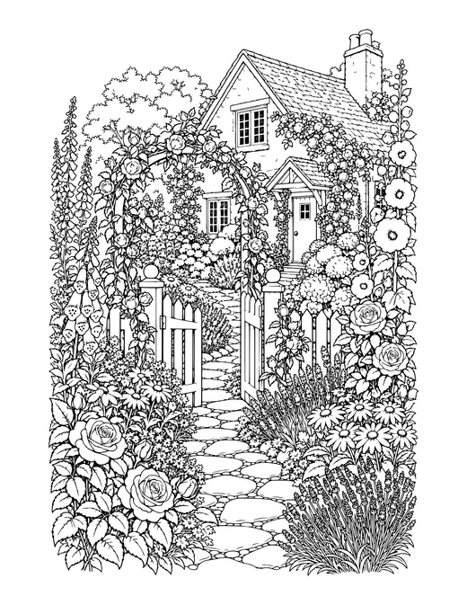 Cottage Garden coloring page