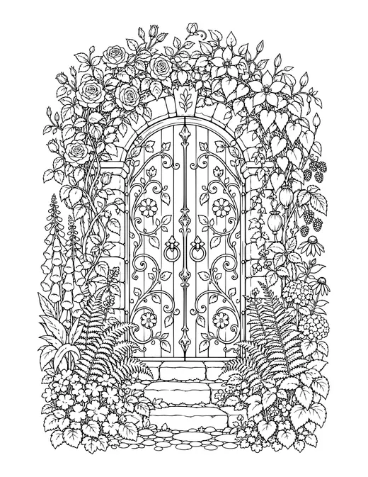 Secret Garden Door coloring page