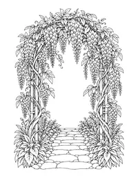 Wisteria Arch coloring page