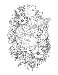 Cosmos coloring page
