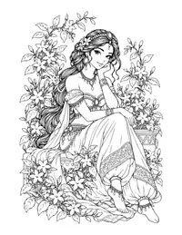 Jasmine coloring page
