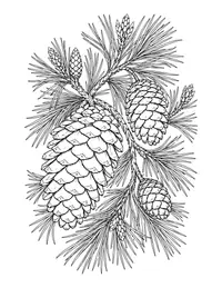 Pine Cones and Needles coloring page