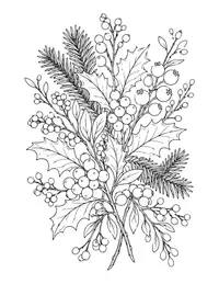 Winter Berries coloring page