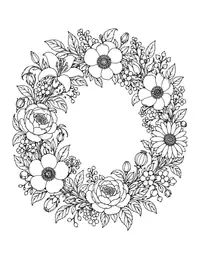 Flower Wreath coloring page