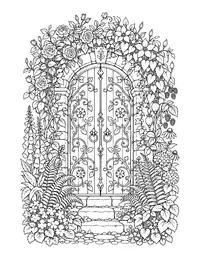 Secret Garden Door coloring page