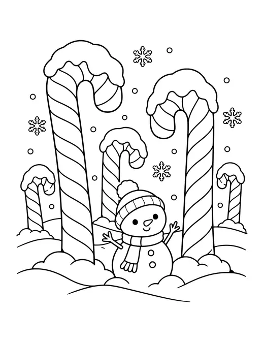 Candy Cane Forest coloring page