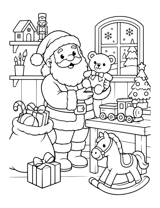 Santa's Workshop Toys coloring page
