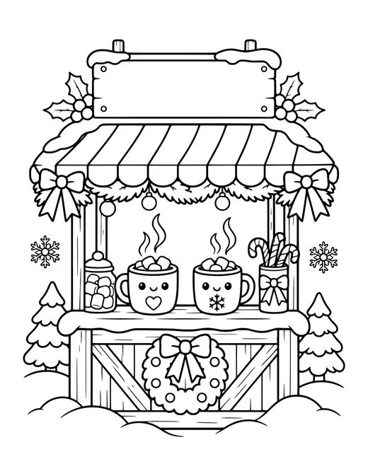 Hot Chocolate Stand coloring page