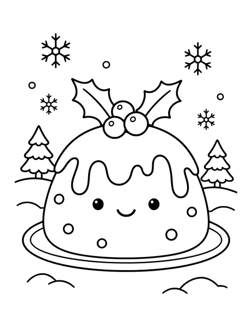Christmas Pudding coloring page