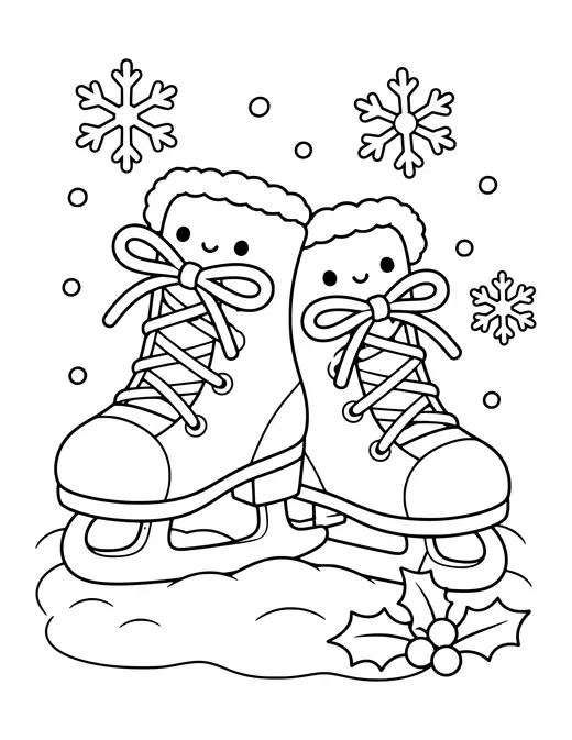 Ice Skates with Laces coloring page
