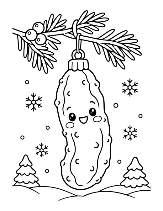 Christmas Pickle Ornament coloring page