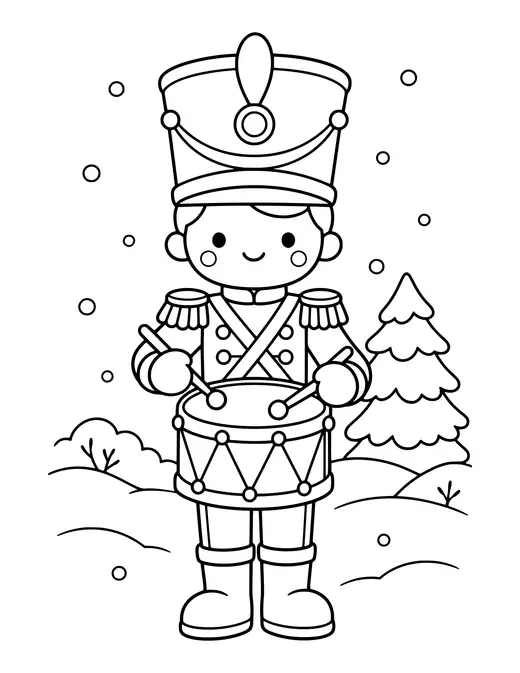 Toy Soldier Drummer coloring page