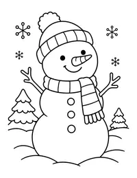 Snowman with a Carrot Nose coloring page