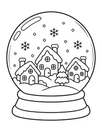 Snow Globe with a Tiny Village coloring page