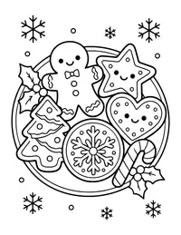 Christmas Cookies on a Plate coloring page