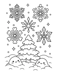 Snowflakes of Every Shape coloring page