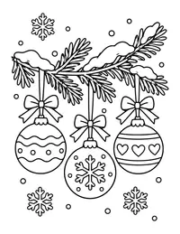 Ornaments on a Branch coloring page