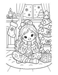 Christmas Morning Pajamas coloring page