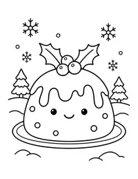 Christmas Pudding coloring page