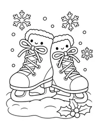 Ice Skates with Laces coloring page