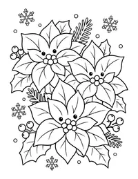 Poinsettia Flowers coloring page