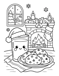 Cookies and Milk for Santa coloring page