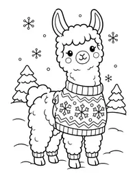 Christmas Sweater Llama coloring page