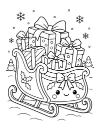 Sleigh Full of Presents coloring page