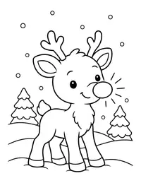 Rudolph with a Glowing Nose coloring page