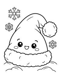 Santa's Hat with a Pom Pom coloring page