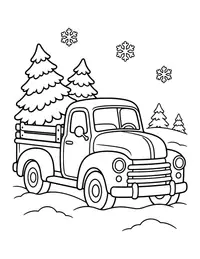 Christmas Tree Farm Truck coloring page
