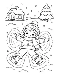 Snow Angel in the Yard coloring page
