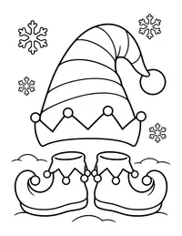 Elf Hat and Pointy Shoes coloring page