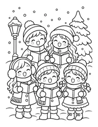 Carolers Singing coloring page