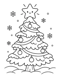 Christmas Star on the Treetop coloring page