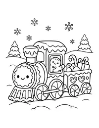 Gingerbread Train coloring page