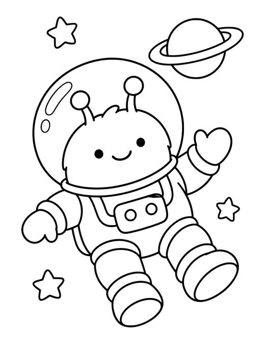 Monster Astronaut coloring page