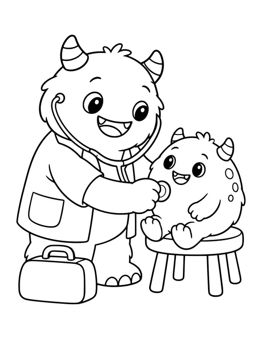 Monster Doctor coloring page
