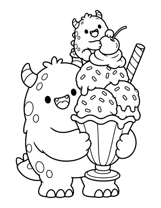 Monster Ice Cream coloring page