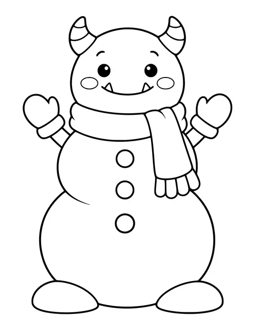 Monster Snowman coloring page