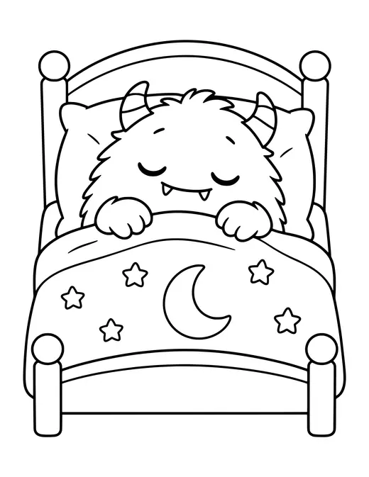 Monster Sleeping coloring page