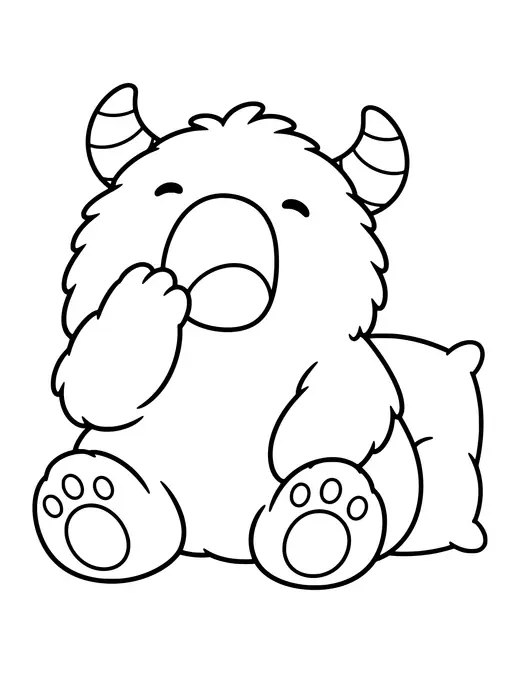 Monster Yawning coloring page