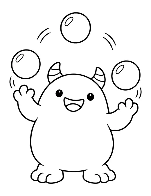 Monster Juggling coloring page