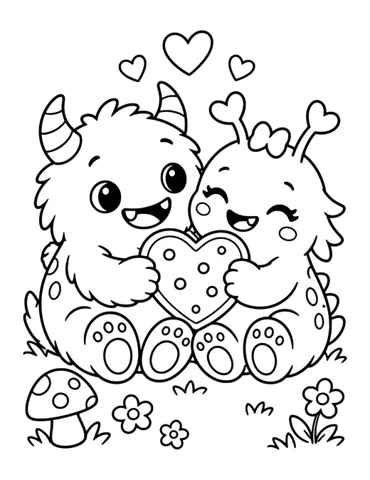 Monster Best Friends coloring page