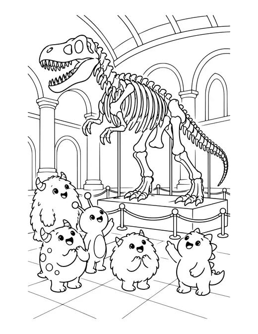 Monster Museum coloring page