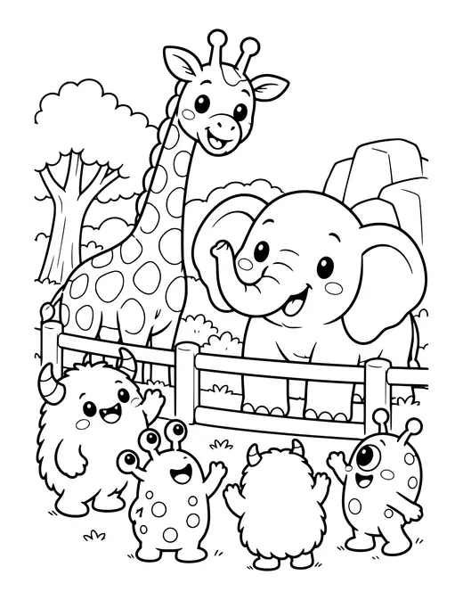 Monster Zoo coloring page